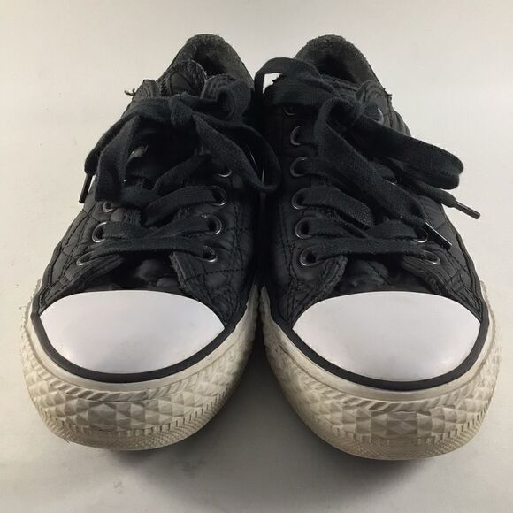 Converse CTAS OX womens shoes quilted lace up sneakers black size 7 - Picture 2 of 8